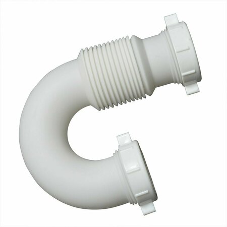 THRIFCO PLUMBING 1-1/2 Inch Plastic Tubular Flexible Slip Joint J-Bend with Nut 4401652